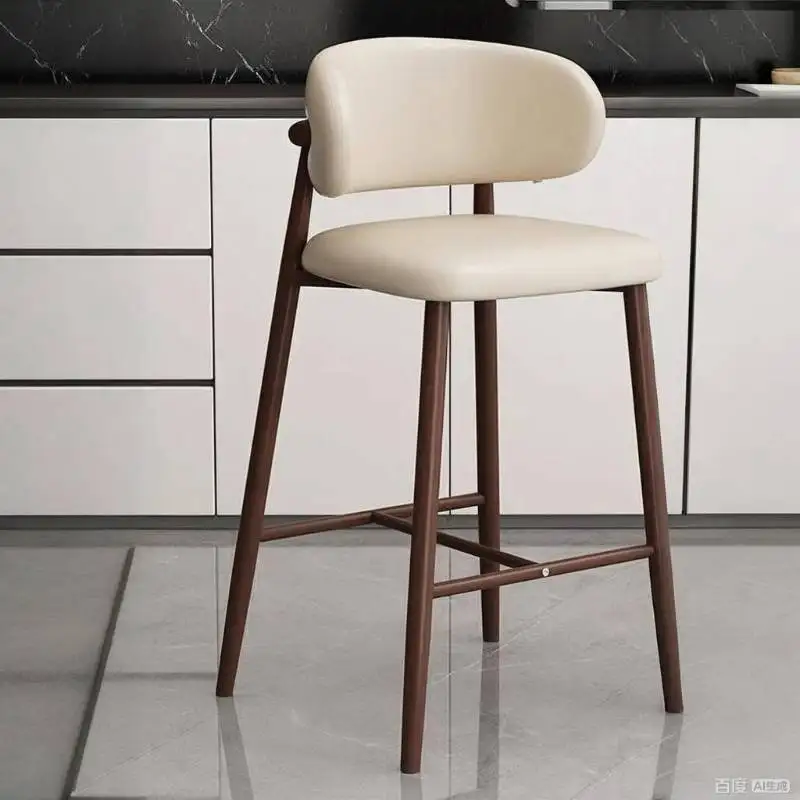 

Элегантный минималистичный дизайн барного стула, обивка кафе, мебель Japandi, стульчик для кормления, акцентный шезлонг, мебель для бара