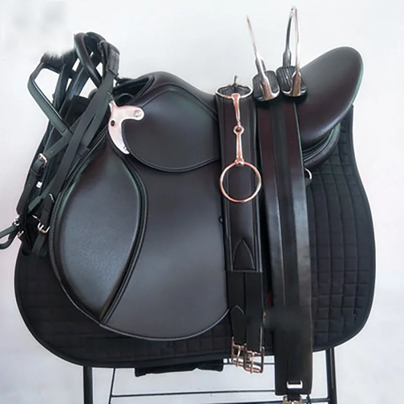 New British Integrated Saddle Double Belly Saddle Large Pony Saddle Racecourse Equestrian Saddle