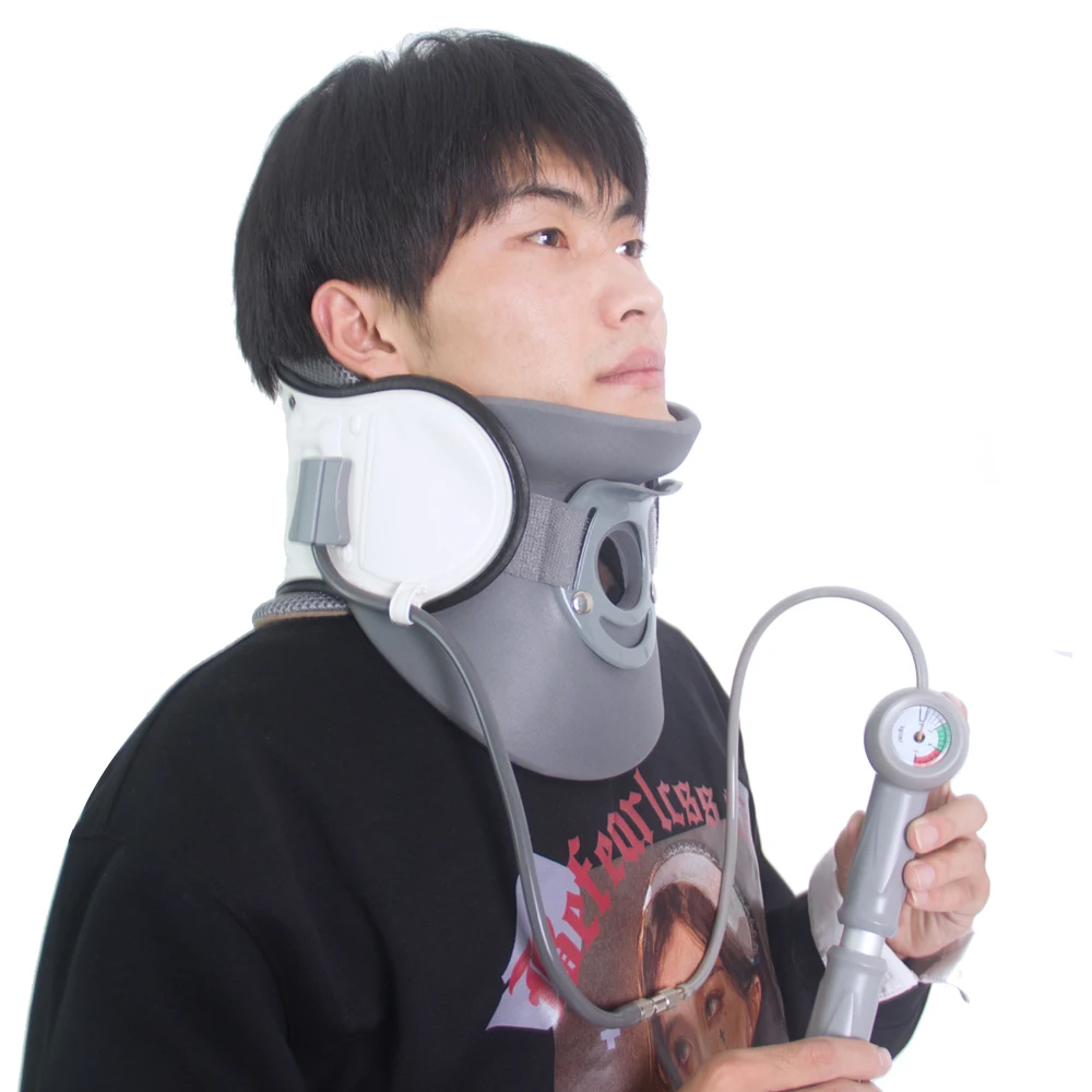 Leamai Factory Customizable Blue Adjustable Size Neck Cervical Traction Device Massager with 1 Year Warranty Relieve Neck Pain