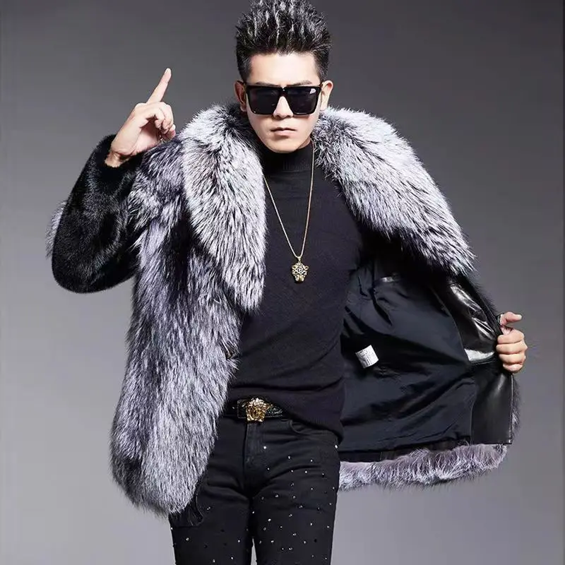 Luxury Brand Warm Fur Coat Men Short Jacket Faux Fur Jacket Casual Loose Zipper Thick Men's Clothing High Quality