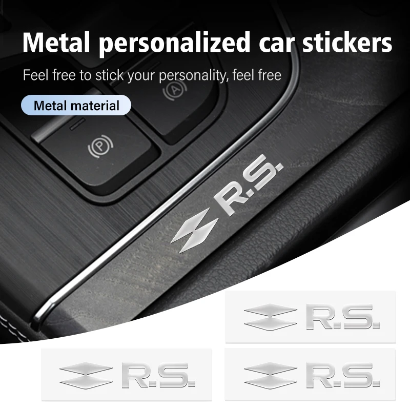 4/8pcs Car Metal Emblem Auto Decor Waterproof Badge Stickers For Renaul RS Sport Megane 3 4 2 Clio 5 Line Sandero Scenic Logan