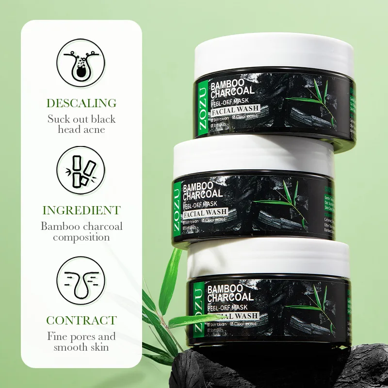 100g Bamboo Charcoal Peel-Off Mask Blackheads Remover Bamboo Charcoal Peel Cleansing Mask Face Care Smoothing Face Mask Skincare