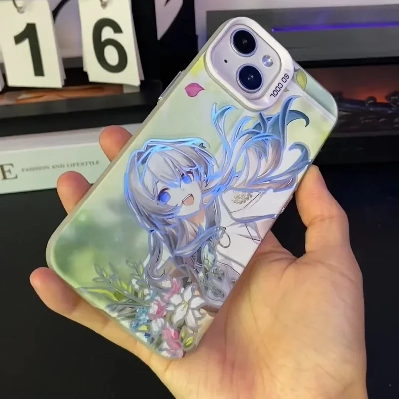 

Cute Flower Girls Cartoon Firefly Phone Case for iPhone 11 12 13 14 15 16 17 Pro Max Plus anime Honkais Star Rail girl Cover﻿