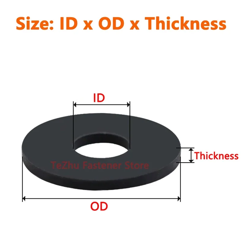20/100pcs M3 M4 M5 M6 M8 M10 Silicone Screw Gasket Rubber Round Flat Washer Vibration Damping Waterproof Seal Gasket Thick 1-4mm