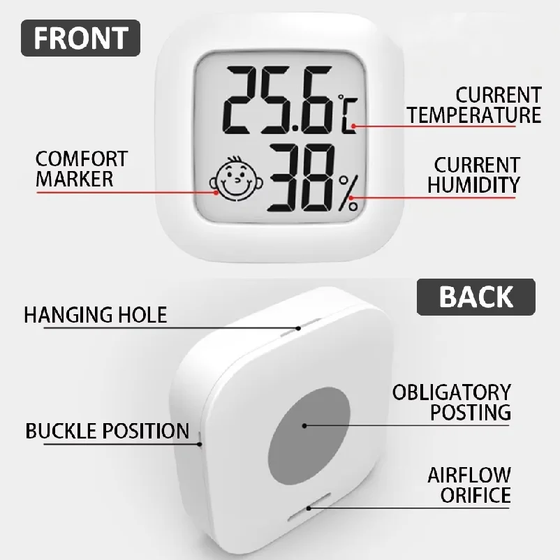Digital Thermometer Hygrometer Indoor Room Temperature LCD Electronic Humidity Meter Sensor Gauge Weather Station For Home