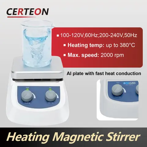 MS-H380 Magnetic Hotplate Stirrer 380°C LCD Digital Stirrer w/Heating Plate Brushless DC Motor Overheat Protection 2L 20L