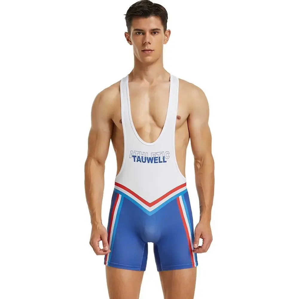 Factory BSR  Mens Undershirts Bodysuit Wrestling Singlet Fitness Workout One-piece Vest Bodywear Underwear Bodybuilding Jumpsuit