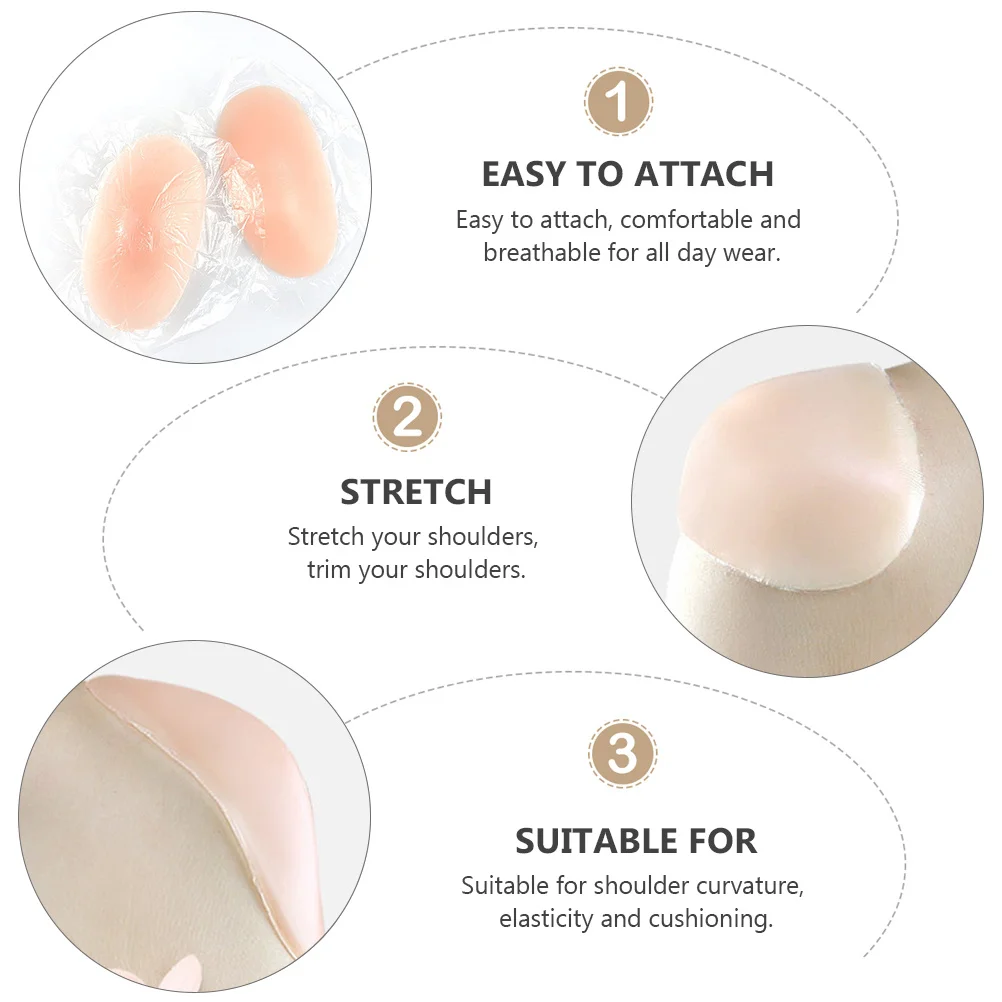 

2Pairs Thick Invisible Shoulder Pads Cushion Elastic Shoulder Enhancer Clothes Accessories Breathable Comfortable for Dancing
