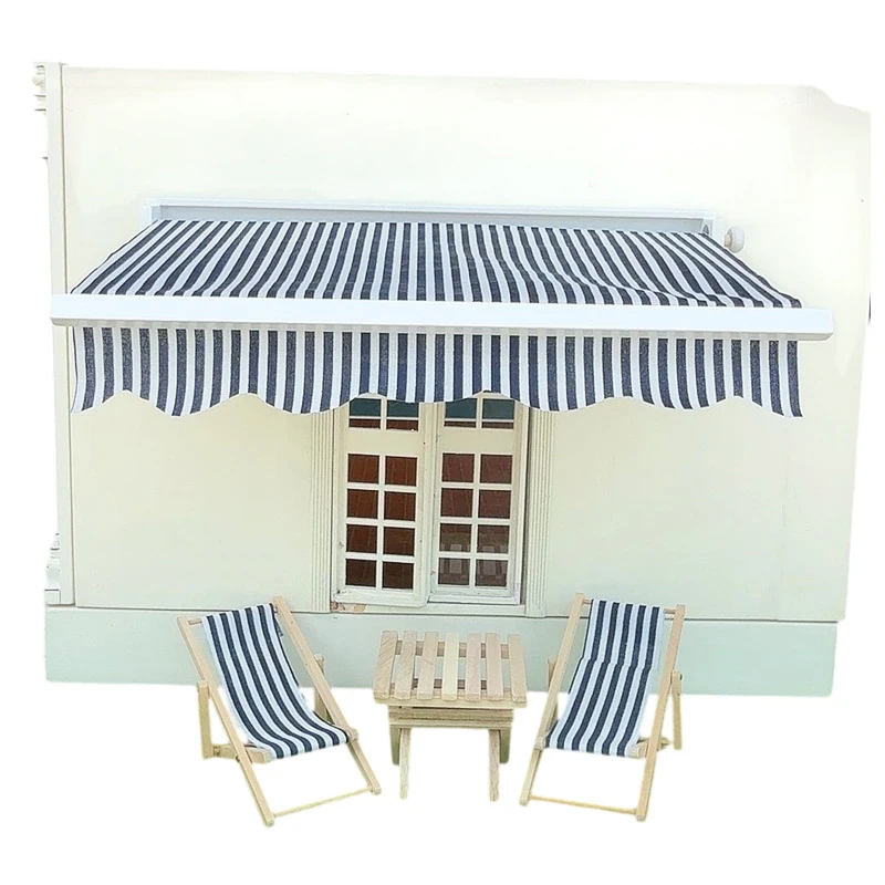 1/12 Puppenhaus Simulation Markise Modell Puppenhaus Hause Im Freien Balkon Sonnenschirm Szene Dekoration Kind Pretend Spielen Spielzeug