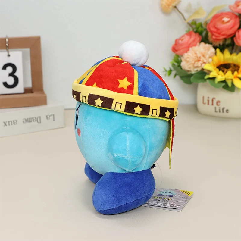 TAKARA TOMY Blue Kirby Wearing a Hat 6inches Plush Toy , Switch Game Yo-Yo in Cap Character Stuffed Animal Yo Teddy Cartoon Doll