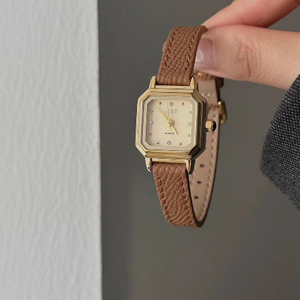 Fashion temperament minimalist luxury square dial strap with quartz women's watch