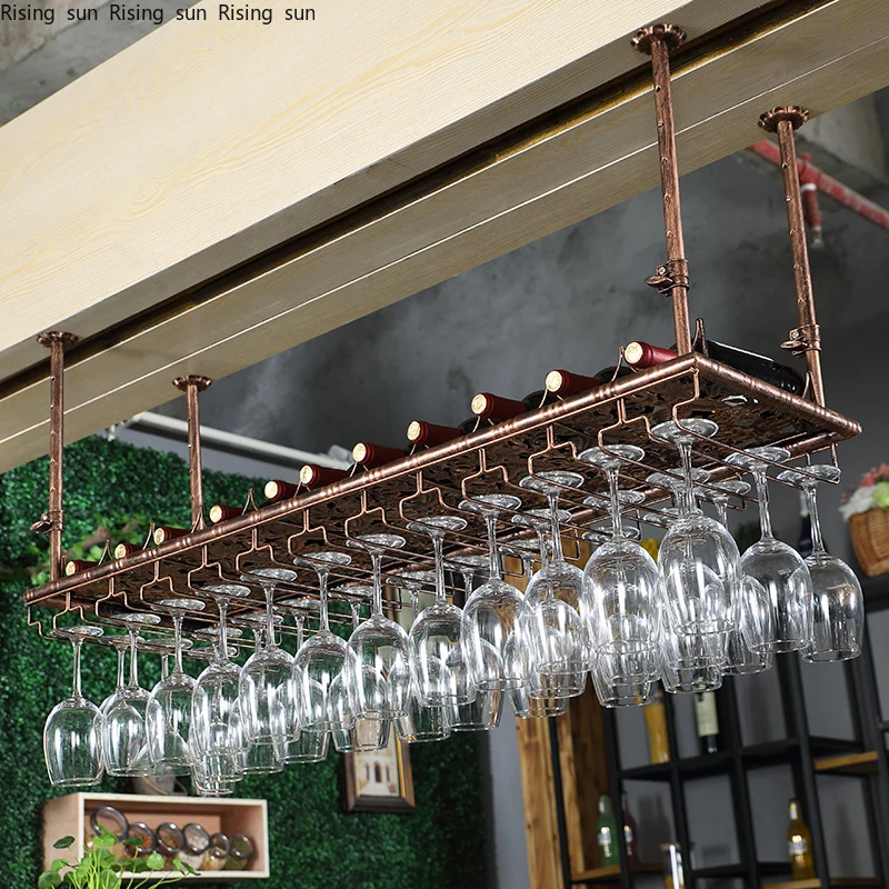 

Wine bar hanging red glass holder upside down hanger creative goblet