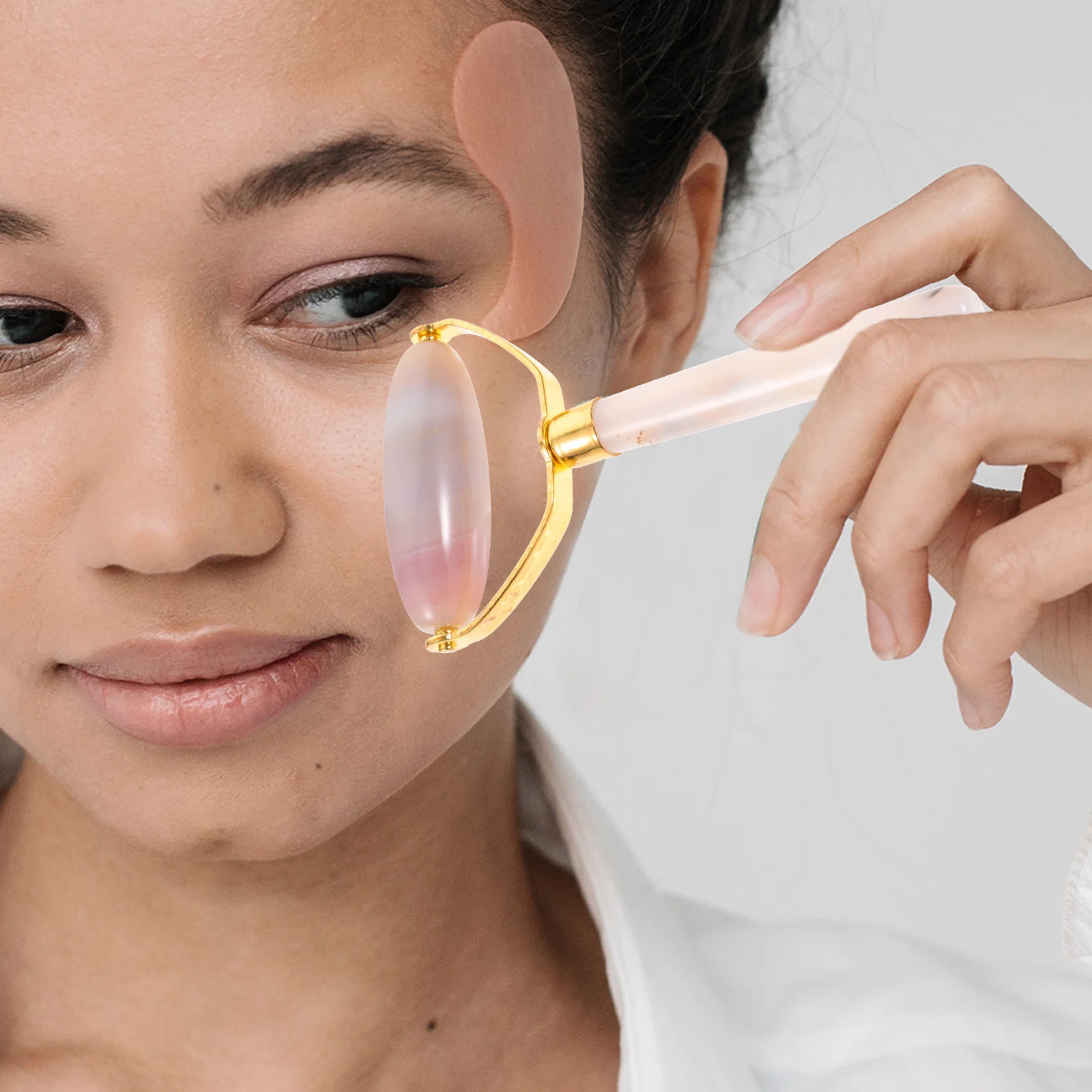 ลูกกลิ้งนวดหน้าหยก 2 ชิ้น อุปกรณ์ดูแลผิวหน้า นวดหน้า นวดตา นวดตัว พกพาสะดวก ลูกกลิ้งนวดเพื่อความงาม ลูกกลิ้งดูแลผิว