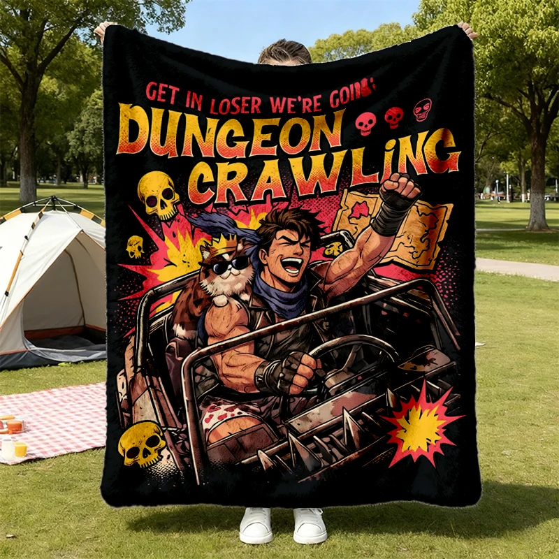 Dungeon Crawling Cozy Blanket, Princess Donut Sci-Fi Meme Warm Blanket, Dungeon Crawler Carl Book Lover Gift, Fantasy Co