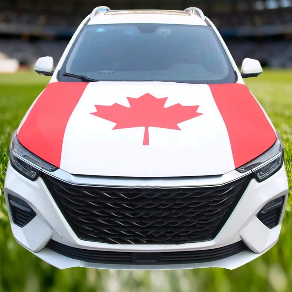 115x155 cm 3.8x4.9ft Canada National Emblem Flag Car Engine Hood Cover National Flag Fabrics For Pickup Truck SUV For Decoration