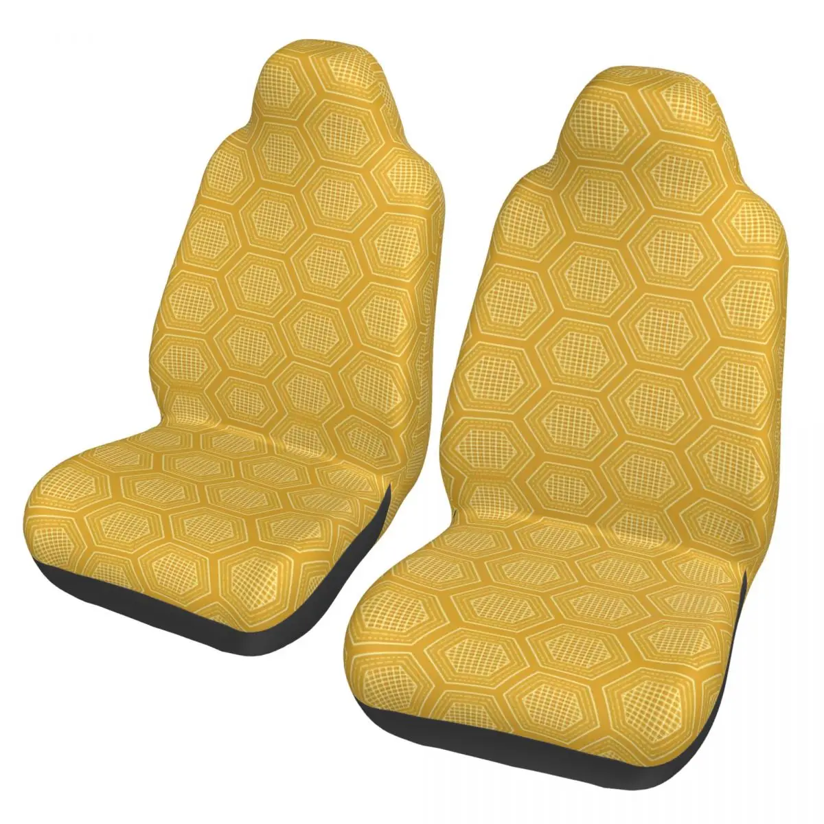 

Yellow Honeycomb Geometric Pattern Universal Car Seat Cover Auto Interior Travel Bee Seat Covers Polyester Hunting