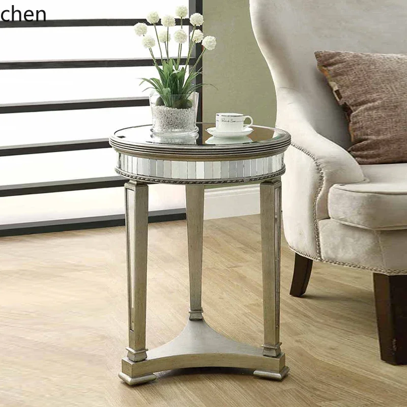 YFY  mirror furniture, living room, sofa side, glass small side table, phone number, small round table