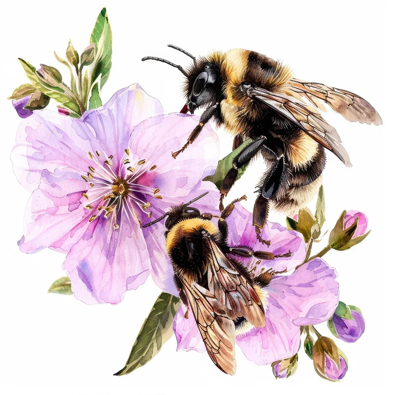 Bees Abstract with Flowers Toilet Sticker, Durable Material, Perfect for Home Wall Decor, Aesthetic Room Decoration