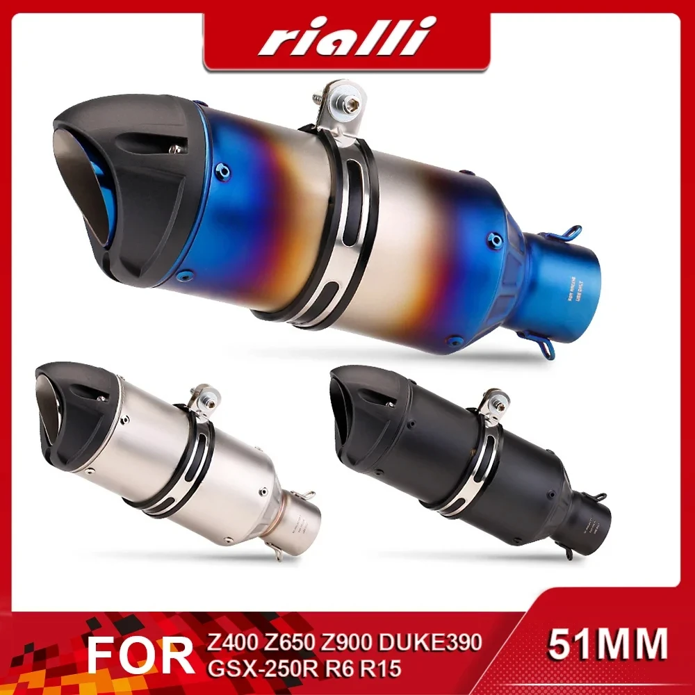 

Universal Motorcycle 51mm Exhaust Pipe Modified Muffler Silencer With DB Killer For Z400 Z650 Z900 DUKE390 GSX-250R R6 R15