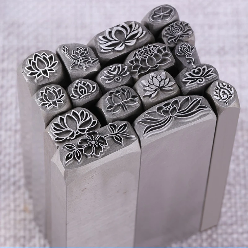 Lotus Jiyan Steel Seal Bracelet Ring Carving Tool Pattern Marking Handmade DIY Metal Seal Gold Tool Metal Stamping Kit