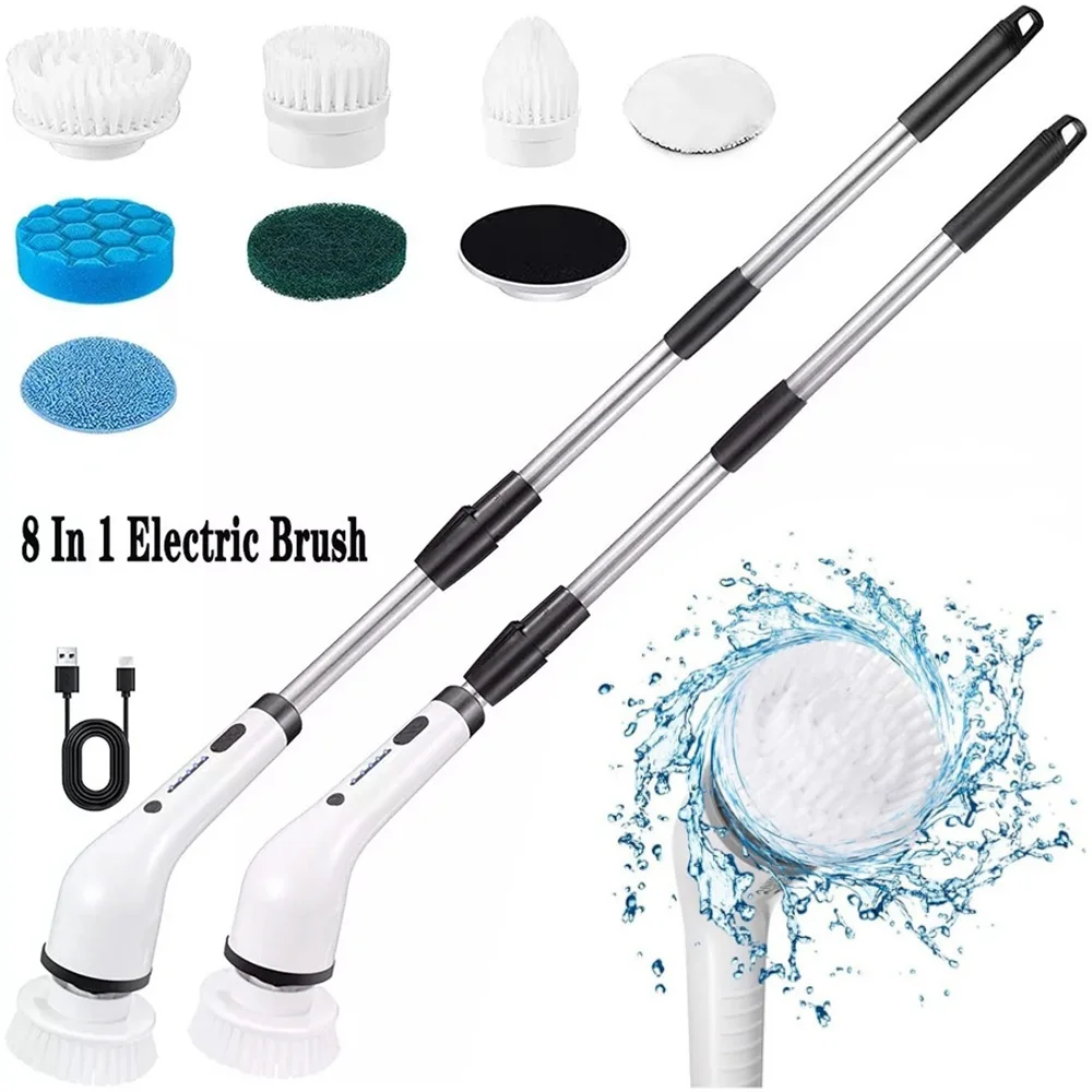 

Multifunctional Handheld Cordless Electric Cleaning Brush with Long Handle Telescopic Rechargeable Electric Mop for Floor Window