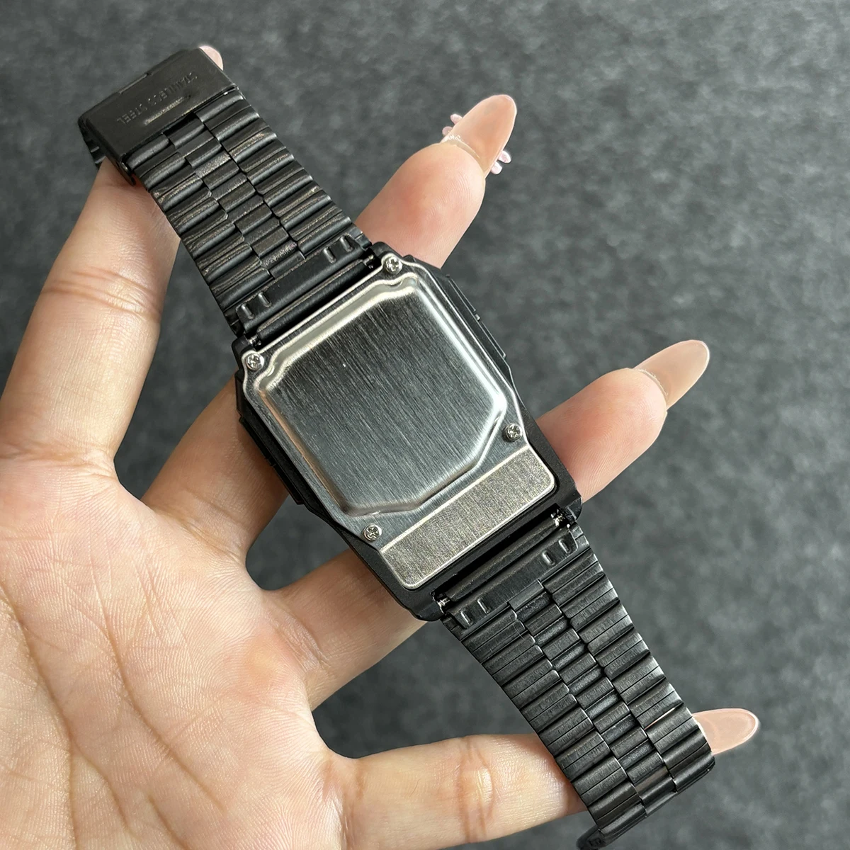 Computer Style Stainless Steel Strap Watch Men's Calculator Watch Multifunctional Led Watch Plastic Case Men's Watch Top Luxury