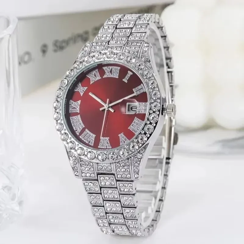 Montre de luxe entièrement glacée pour hommes, plusieurs couleurs, Hip Hop, Cool Bling, diamant, horloge, mode