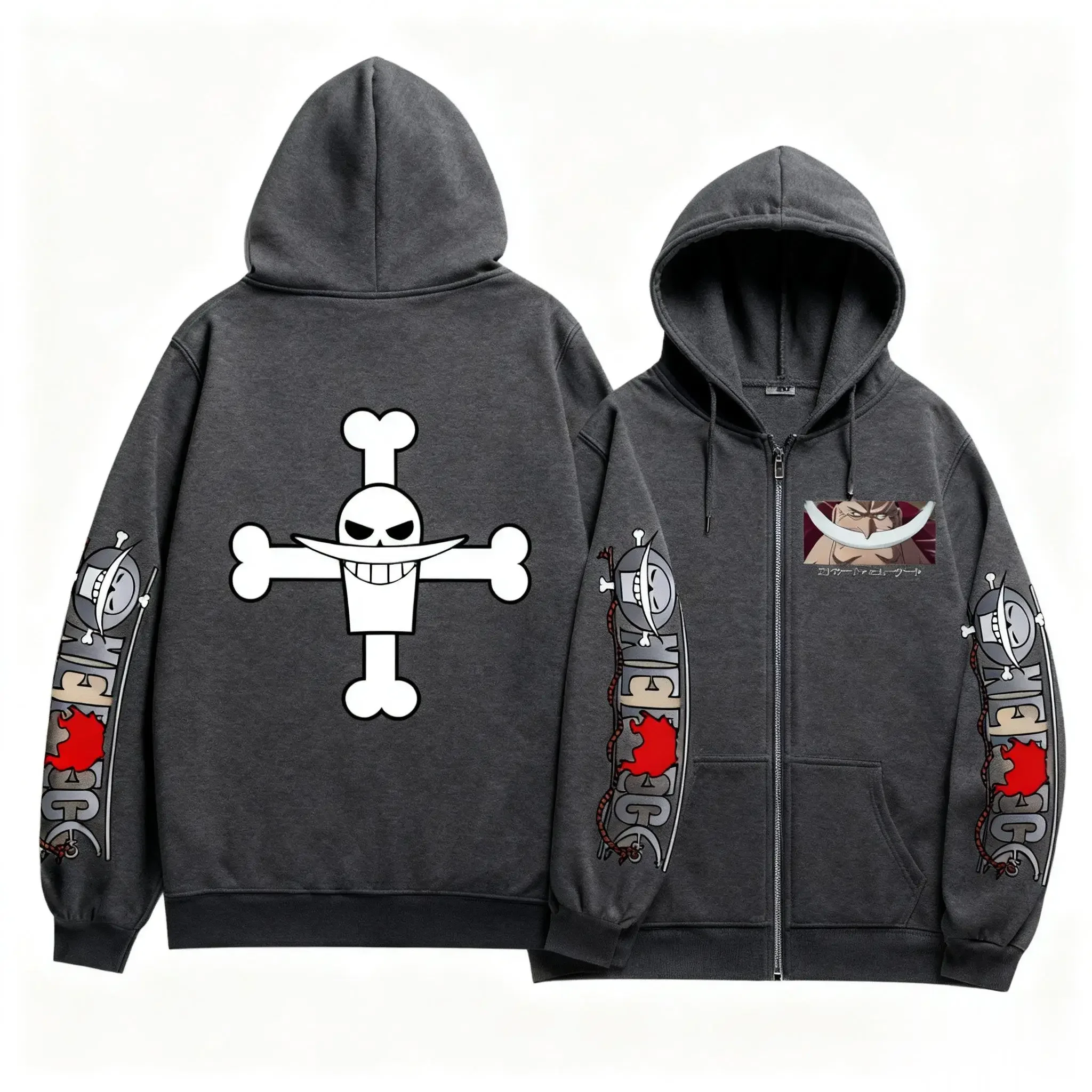 

Цельная толстовка большого размера на молнии, уличная одежда с графическим принтом в стиле аниме, пуловер для мужчин и женщин, толстовка с длинными рукавами, осень-зима