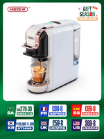 HiBREW 5 in 1 Multiple Capsule Coffee Machine Hot/Cold DG Cappuccino Nes Small Capsule ESE Pod Ground Coffee Cafeteria 20Bar H2B