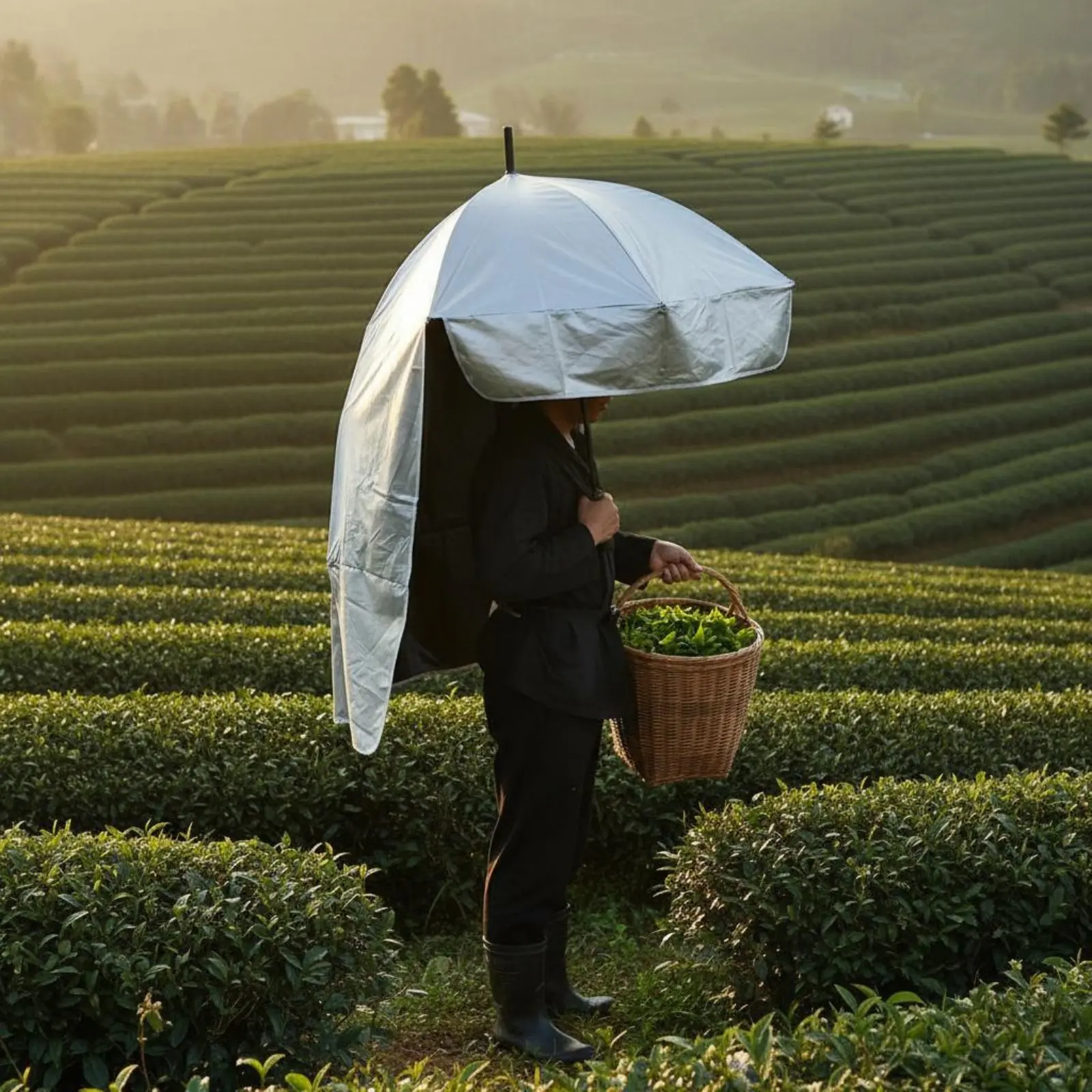 

Head Umbrella Double Layer Sunshade Hat Umbrella Anti Headwear Portable Outdoor Gear Heat Reflective for Tea Pickers
