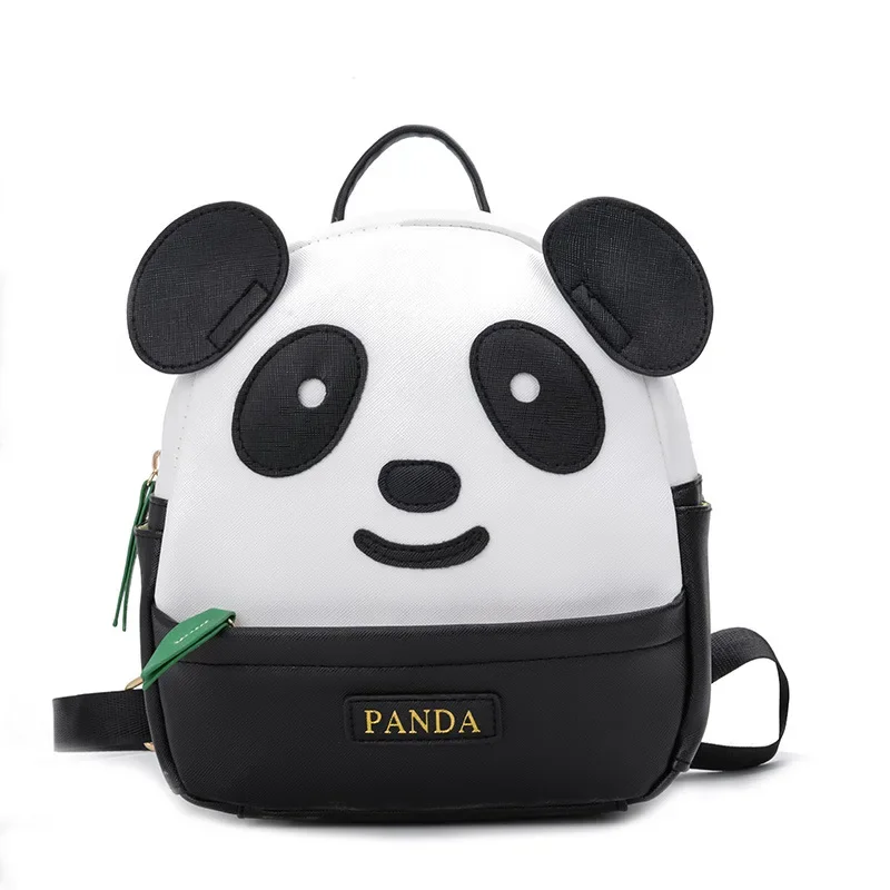 Korean Style Mini Kindergarten School Backpack for Girls Panda Kids Cute Bookbag PU Leather Backpack