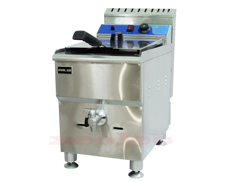 for XEOLEO Gas Commercial Oil Fryer Single Tank 18L Large-capacity Fried Machine Chicken Wings Fast-Heating Snack Deep Fryer