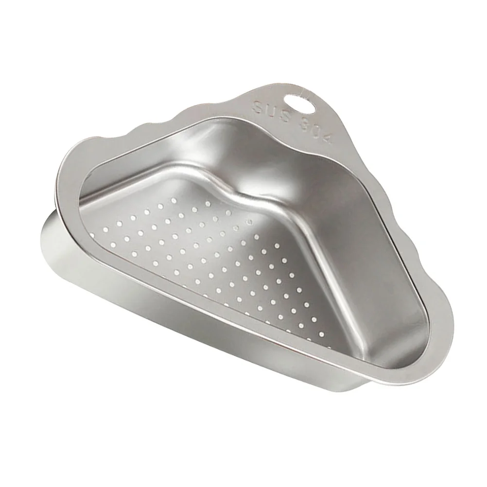 

Small Sink Corner Colander Drainer Basket Triangle Faucet Kitchen Drying Rack Water Trough