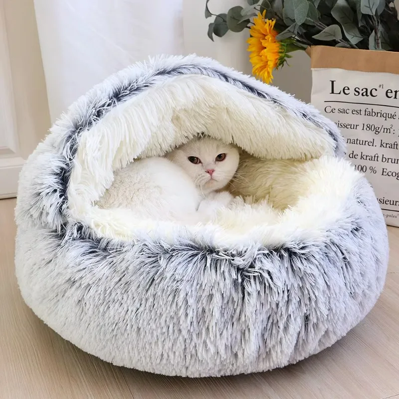 

Customized Small Dog Bed Plush Pet Bed For Cats Warm Faux Fur Soft Cat Bed