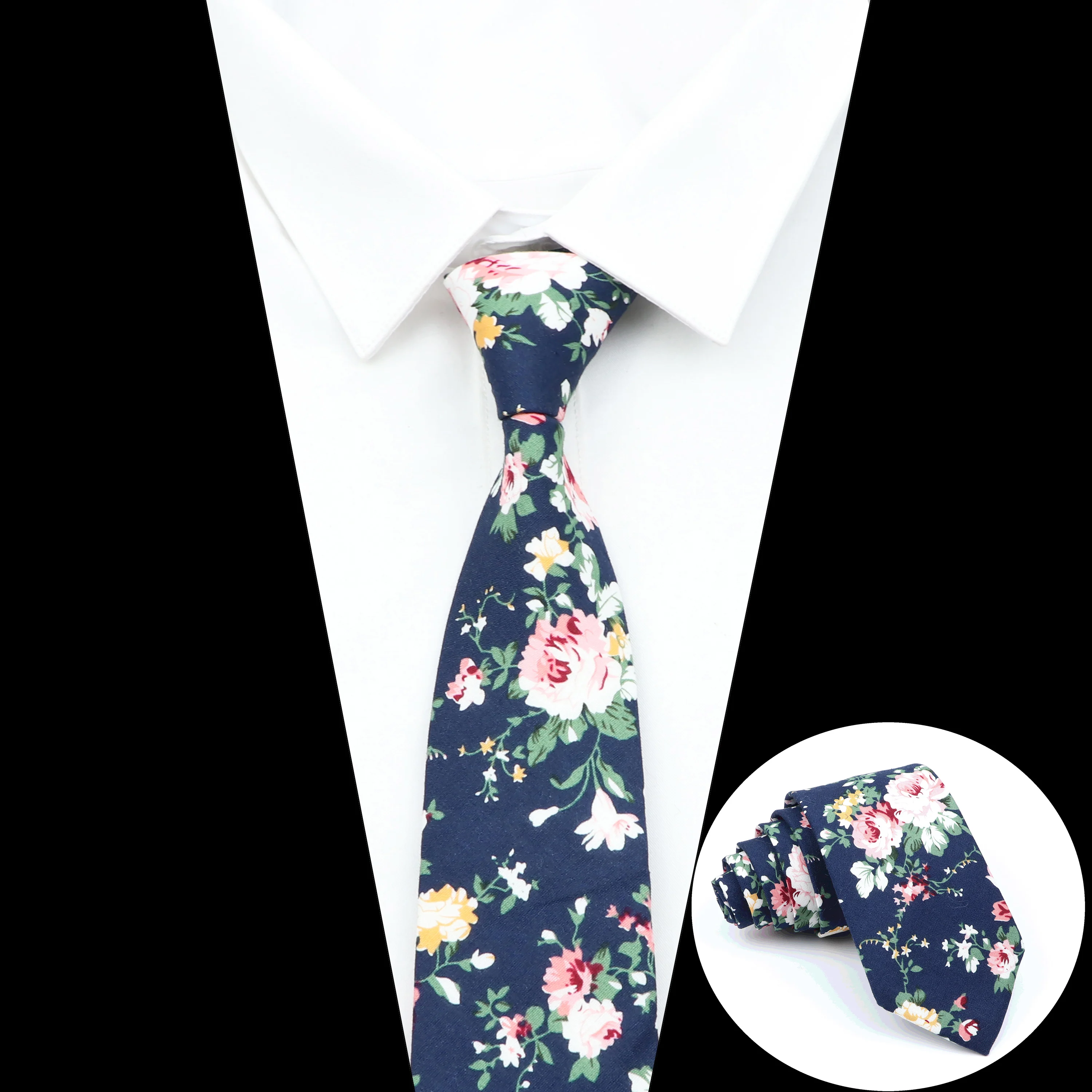 Cotton Tie Floral Ties For Men Women Neckties Wedding Gifts Man's Neckties Party Suits Accessories Flower Cravat Female Wearing