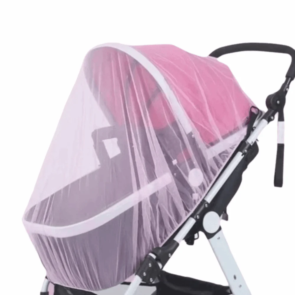 Full Coverage Pram Mosquito Net Dense Mesh Windproof Sunshade Insect Shield Net Polyester Material Snug Fit Design