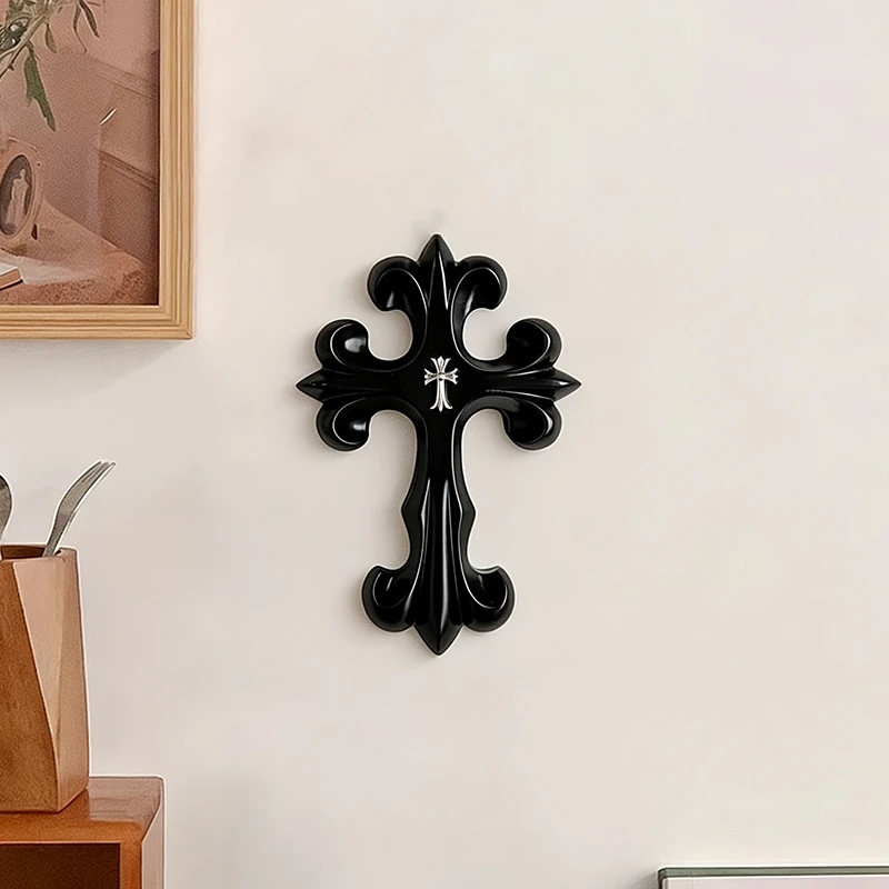 Vintage Cross Ornament Retro Carving Cross Decoration Home Living Room Bedroom Wall Decoration Gift - view 5