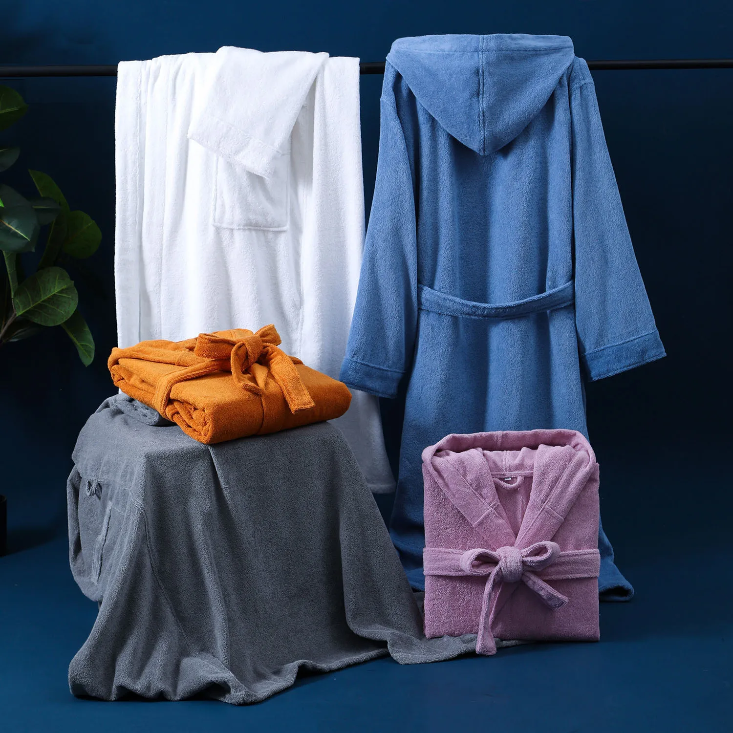 Terry Robe Women 100% Cotton Bathrobe Lovers Brown Robes Men Bathrobe Solid Towel Fleece Long Sleepwear Bridesmaid Robe White