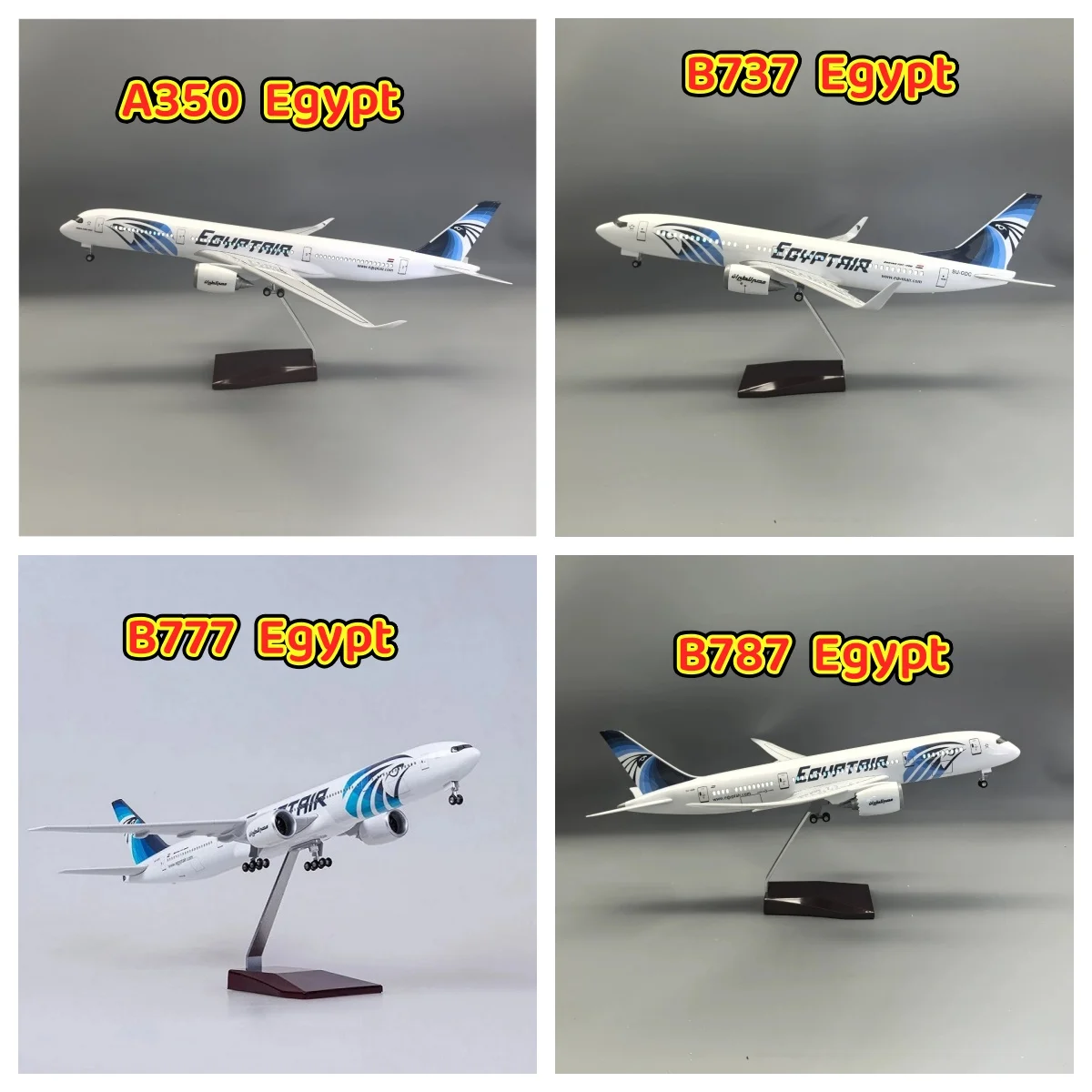 

A350/B737 /B777/B787 Egypt series Airways Model Scale Aircraft 47cm airplane kids toys Building Kit Diecast Resin Collection Dis