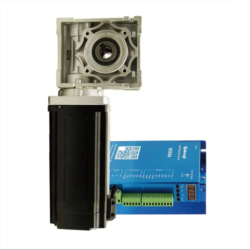 NEMA34 12.5Nm Worm Geared Closed Loop Stepper Motor Kits 86HSEWG150 and Hybrid Servo Driver HSE86 Worm reducer