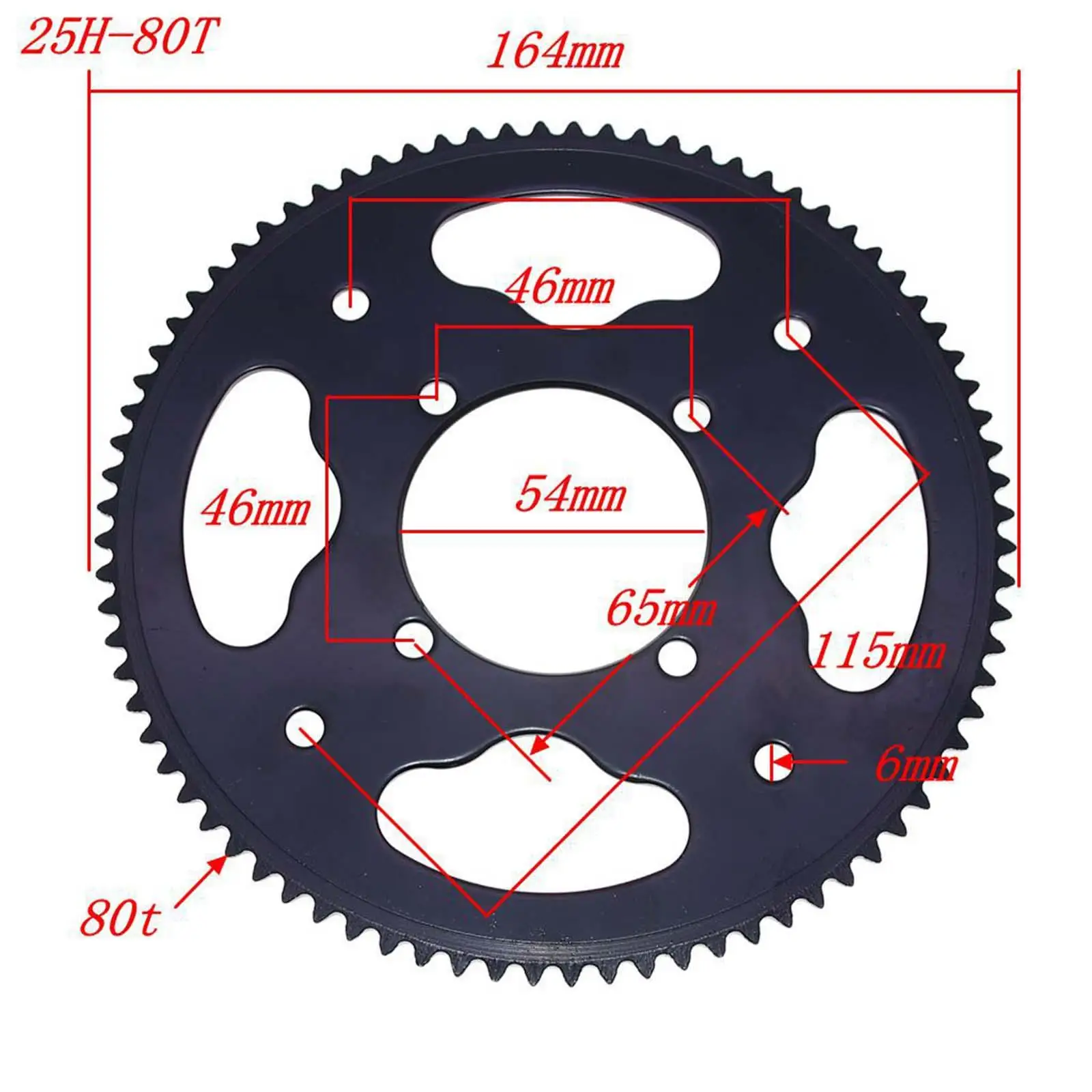 Generischer 25h 80 Zahn Kettenrad Innen durchmesser 54mm robust