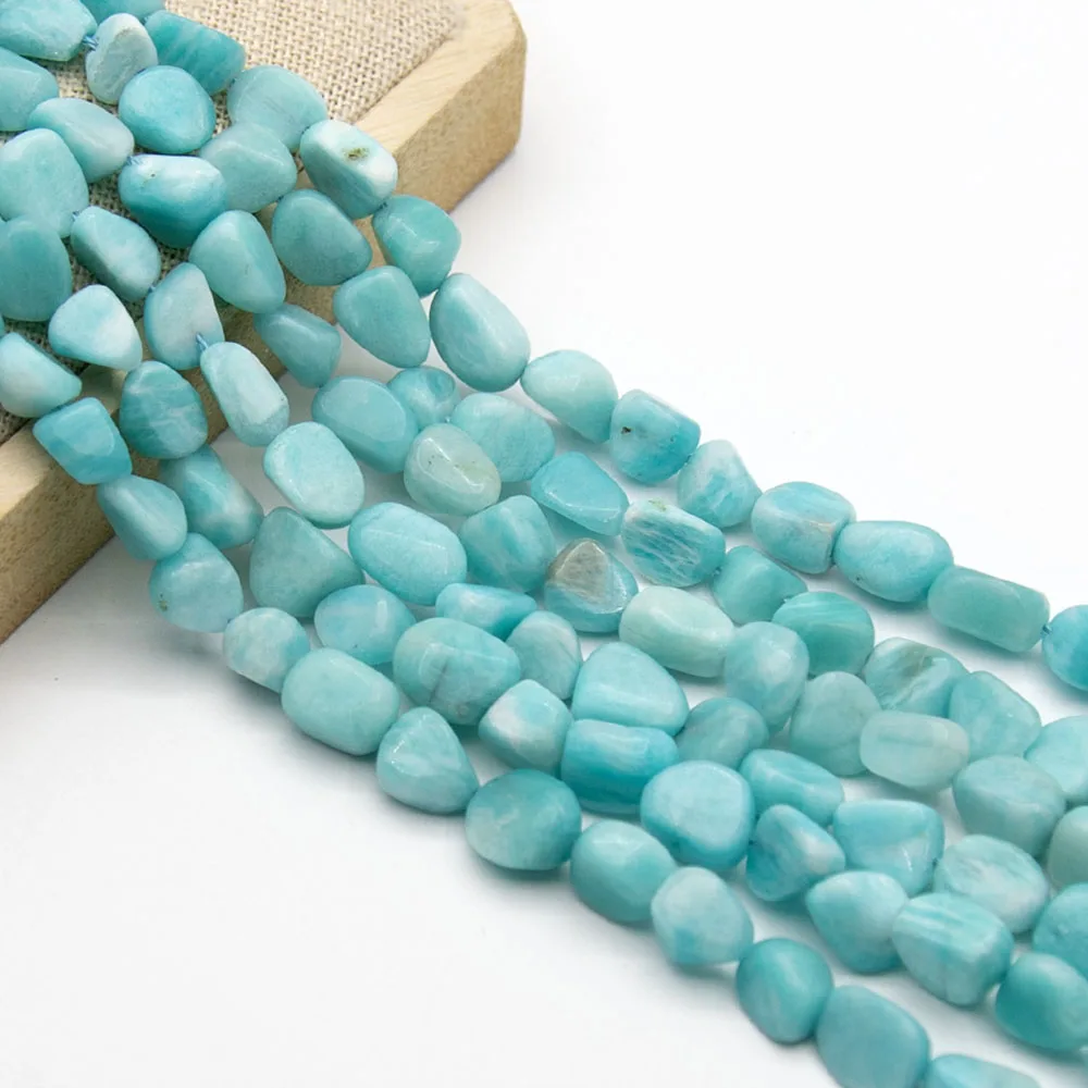

8x10mm Irregular Shape Natural Amazonite Loose Beads Strand Blue Bead For DIY Making Necklace Bracelets Earrings Accessories