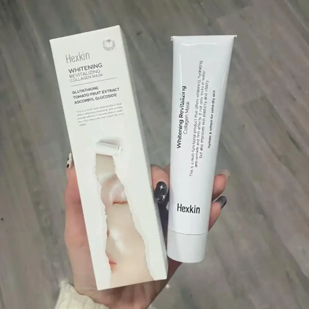 تبييض تنشيط قناع الكولاجين الكولاجين ضخ أنبوب أبيض صغير فيلم لينة ترطيب عميق غير دهني العناية بالبشرة #3