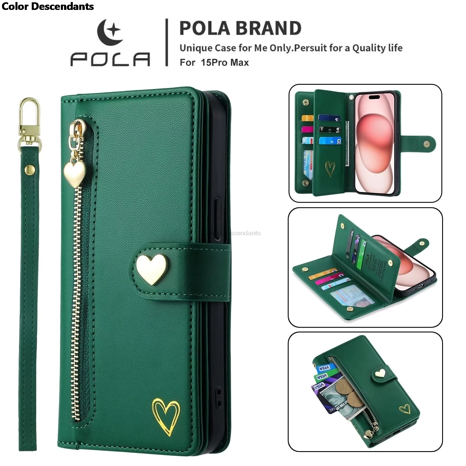 Кожаный бумажник на молнии для Honor 60 70 80 90 Pro 9X 9 Lite 8X Magic5 X9A X8A X7A