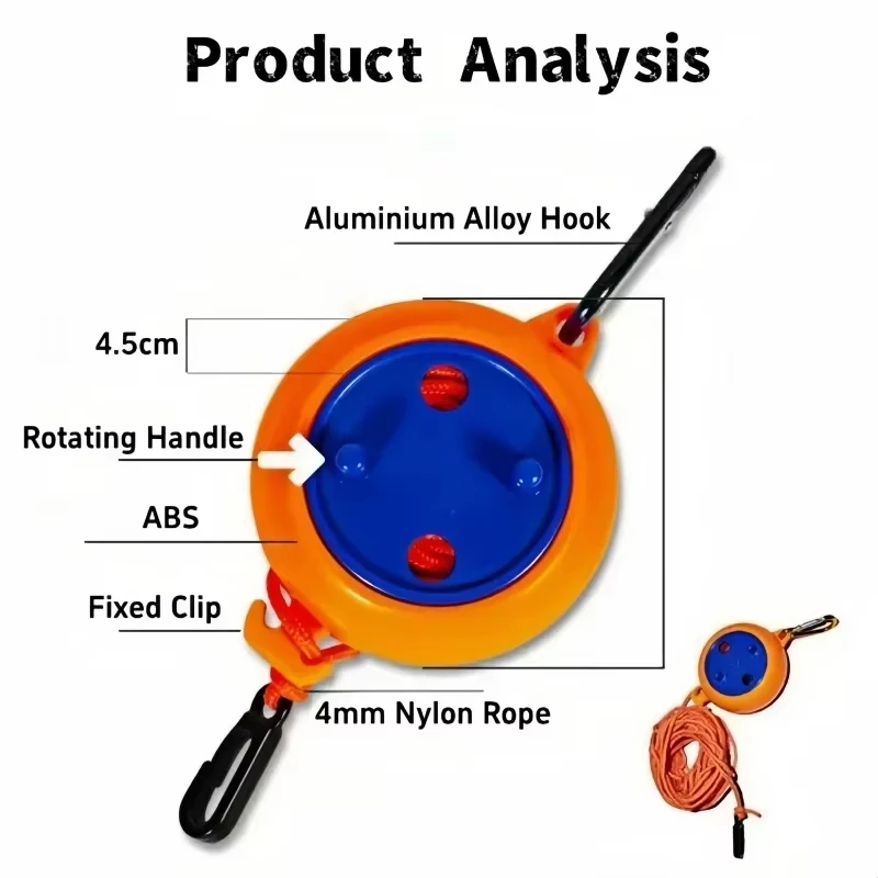 Camping Clothesline Laundry Drying Rope 10M Outdoor Clothes Line Windproof Anti-Slip Retractable Cord For Laundry Drying Line