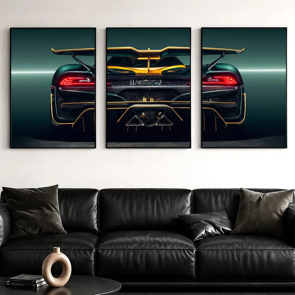 High Performance Car Rear Painting Calligraphy Canvas Poster Set Wall Artwork Prints for Bedroom Living Room Home Decor Gift