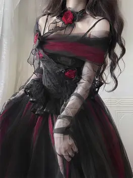 10 best sales Rotes Gothic-Kleid - №3