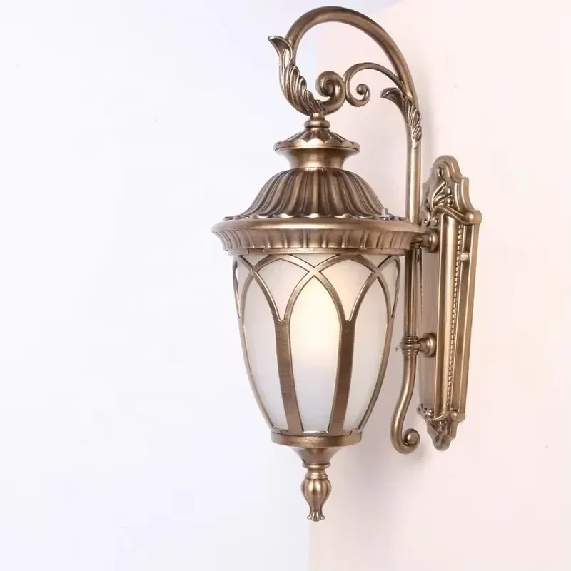Antique Square Aluminum Black Polycarbonate Diffuser Waterproof Outdoor LED Garden Wall Light