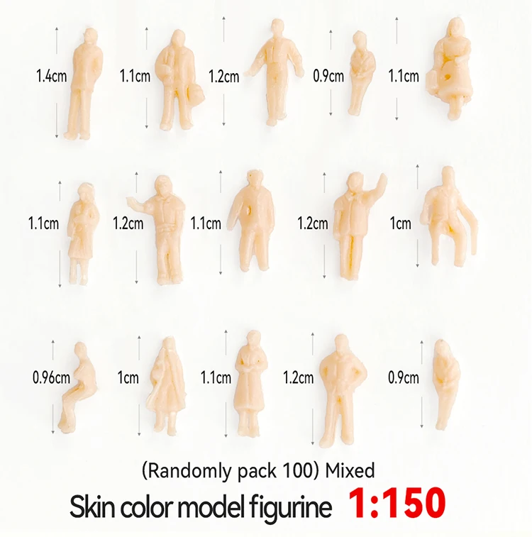 10 Stück Sandtisch-Baumodell 1:30-200 DIY Handgefertigte Hautfarbene Kleine Person Simulationsfigur Mini-Puppe – Detail 13