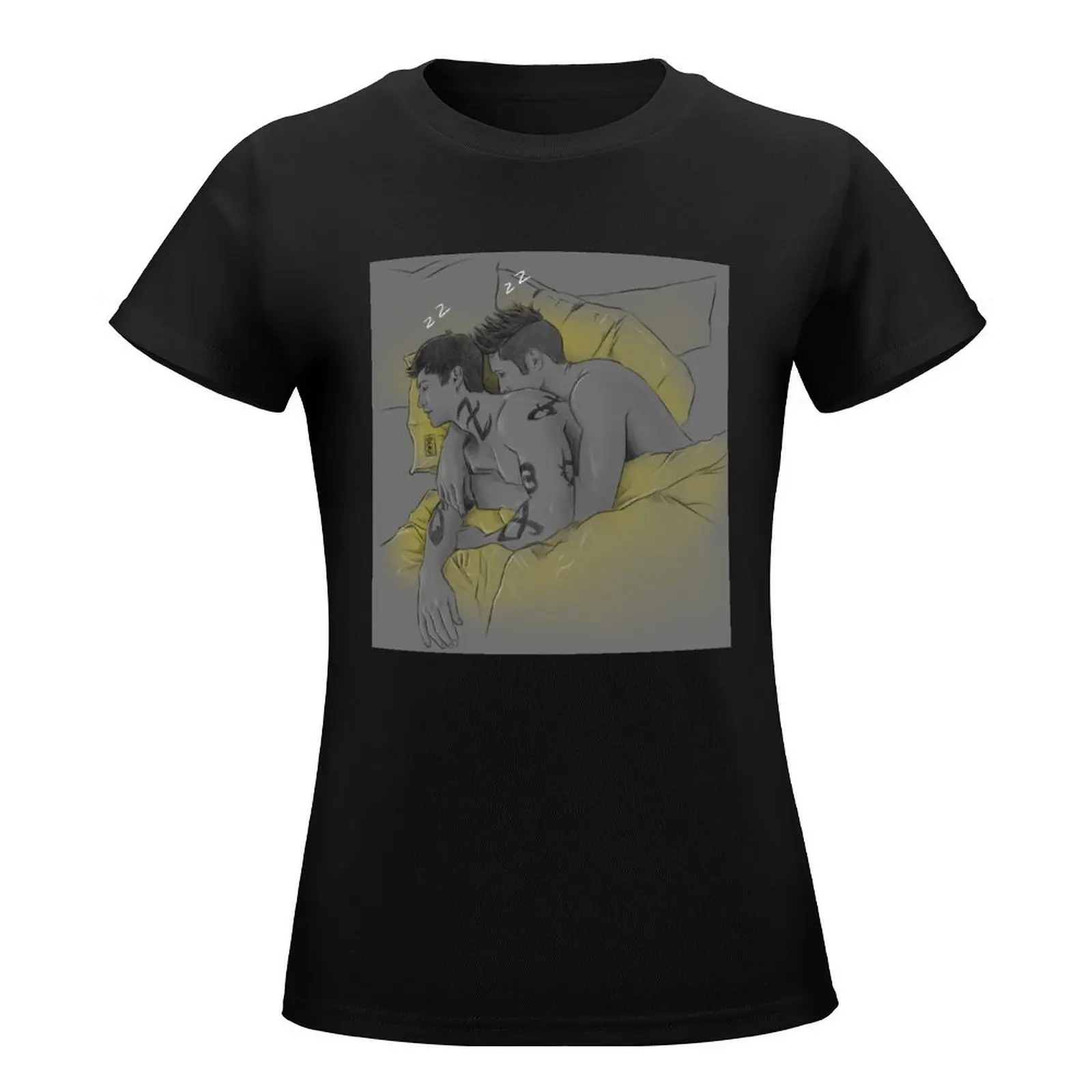 Sleeping Malec T-Shirt customs Aesthetic clothing black t-shirts for Women